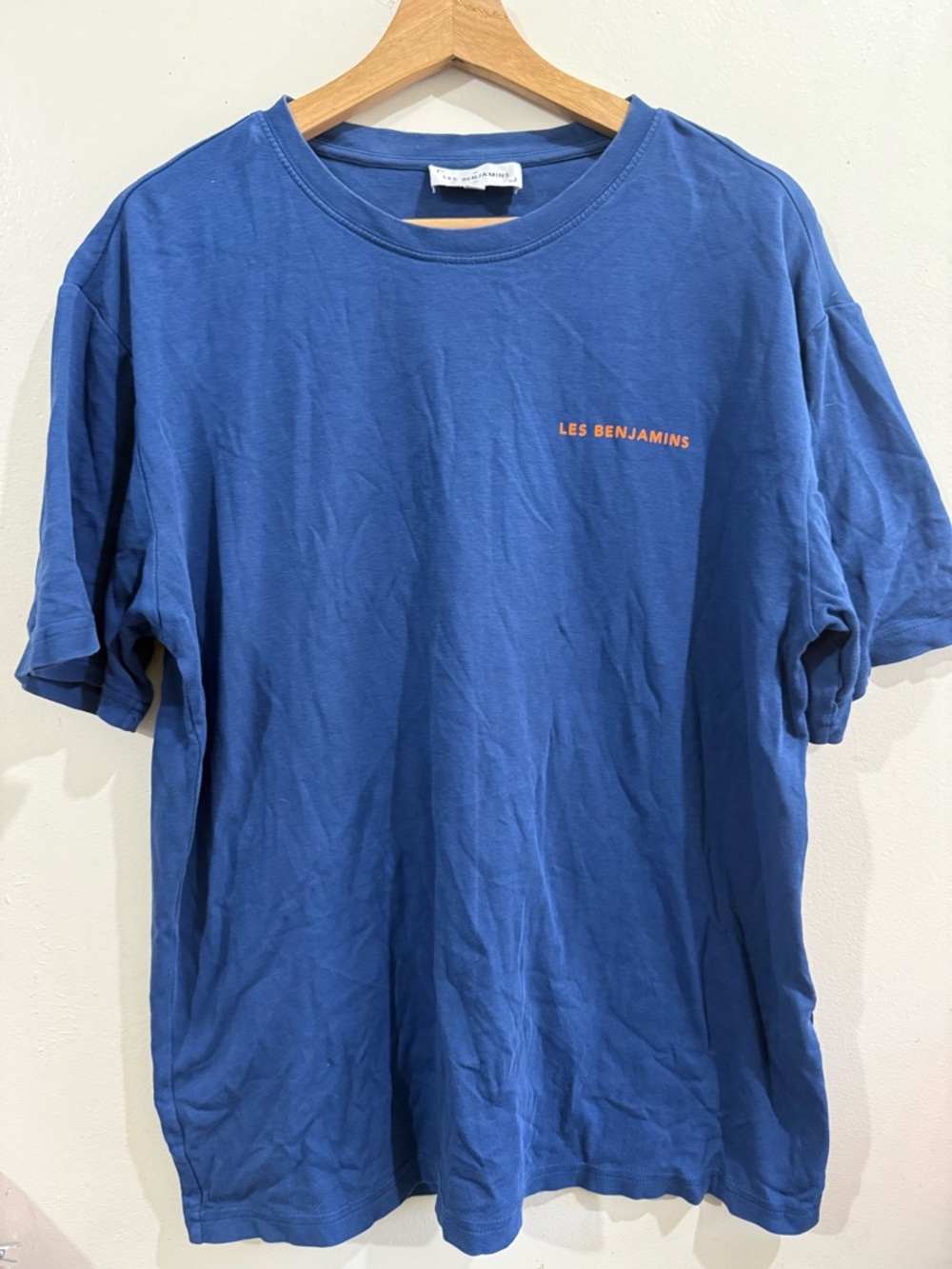 LES BENJAMINS Blue Short-Sleeve Logo Tee